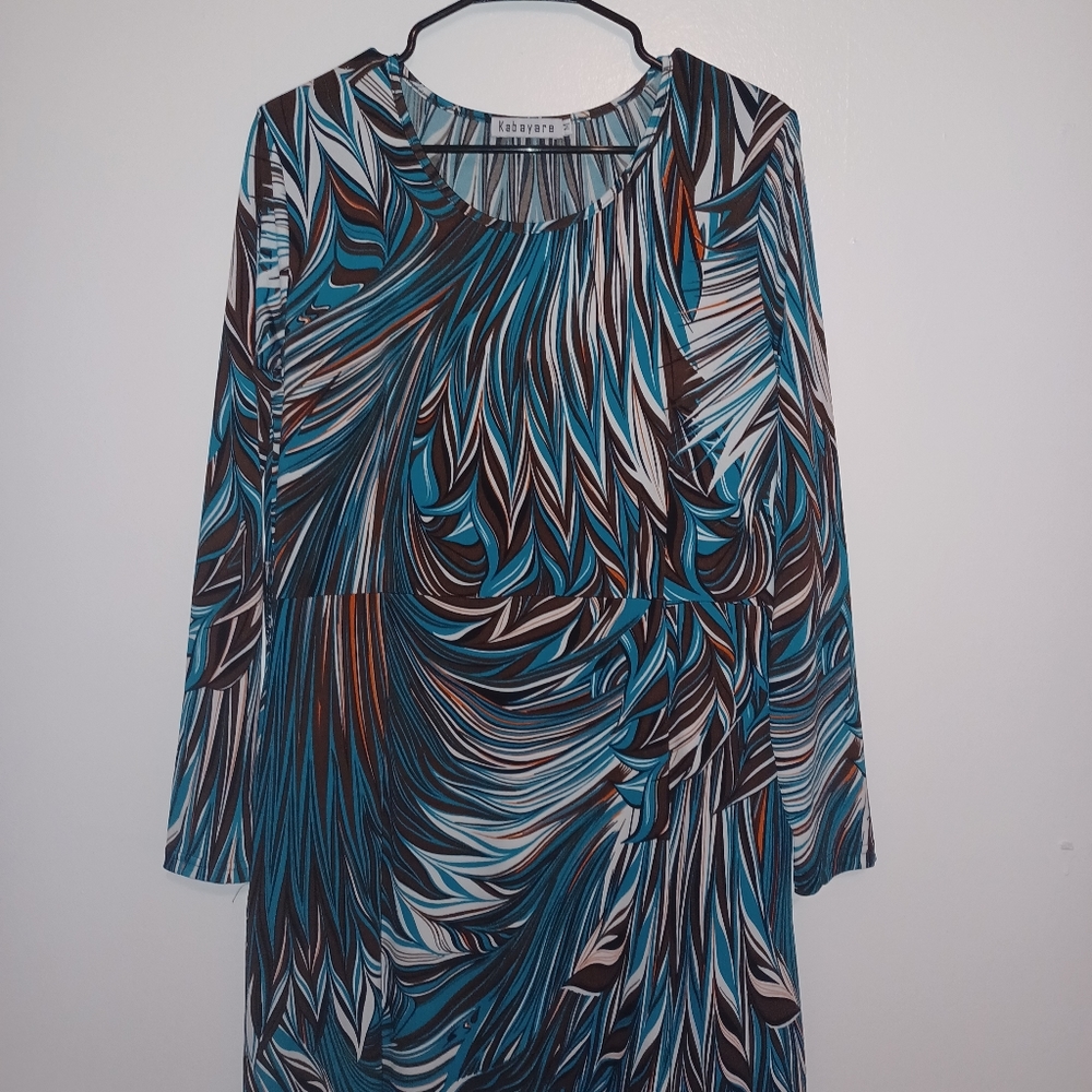 Teal and Brown Dress